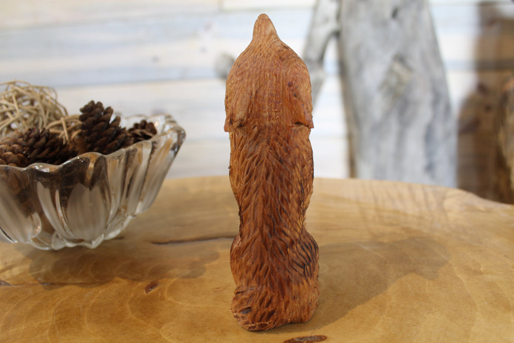 Hand Carved Wooden Howling Wolf Large Figurine