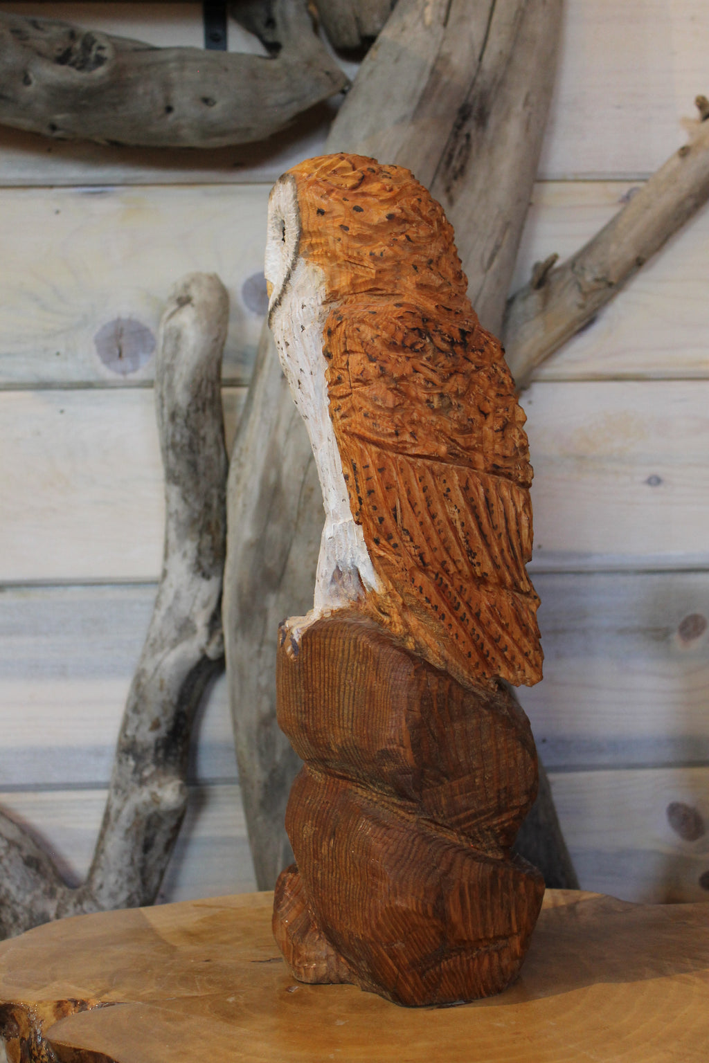 Chainsaw Carved Barn Owl