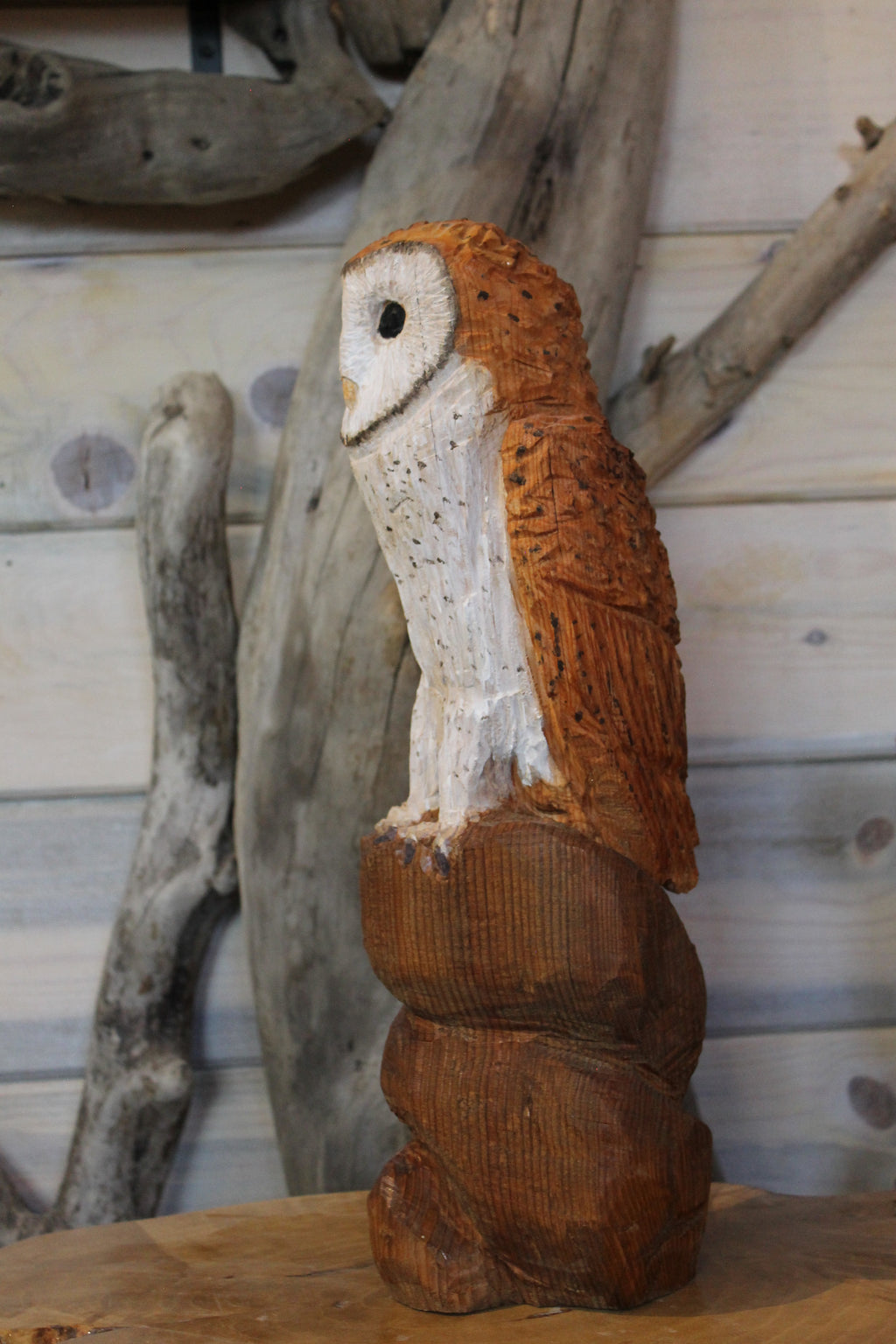 Chainsaw Carved Barn Owl