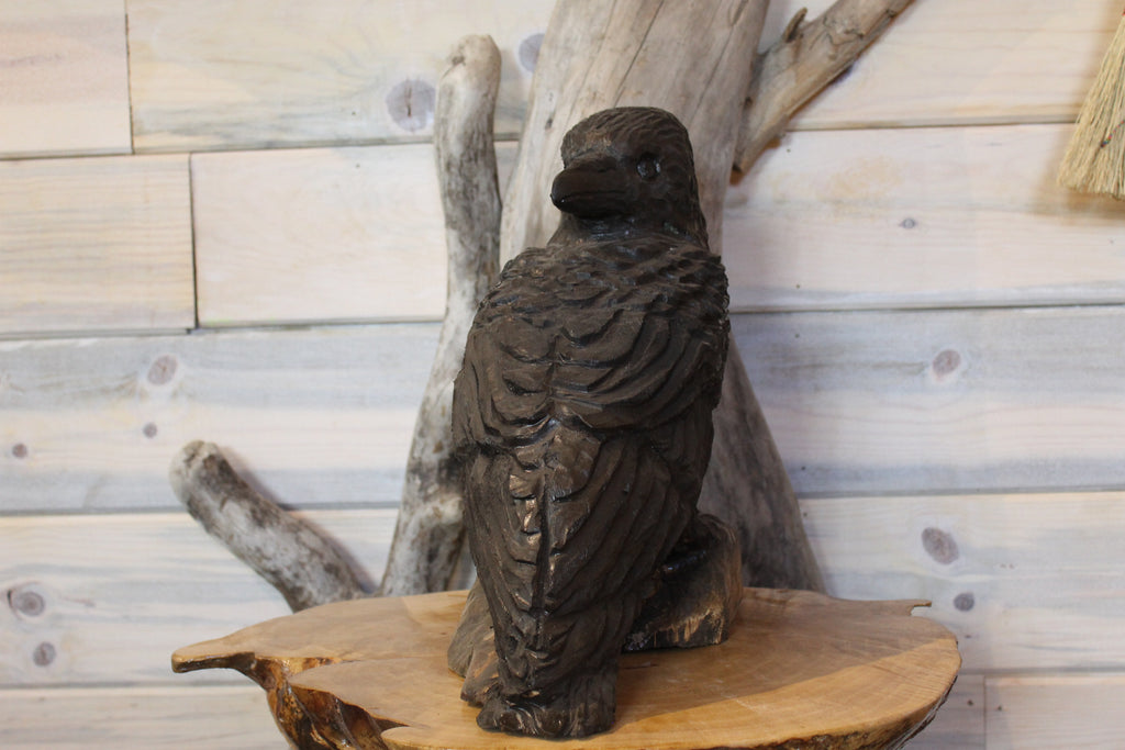 Chainsaw Carved Wooden Raven Statue