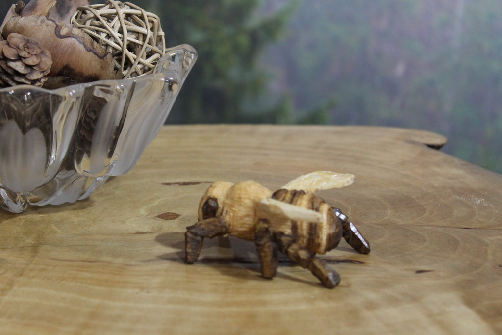 Hand Carved Wooden Bee