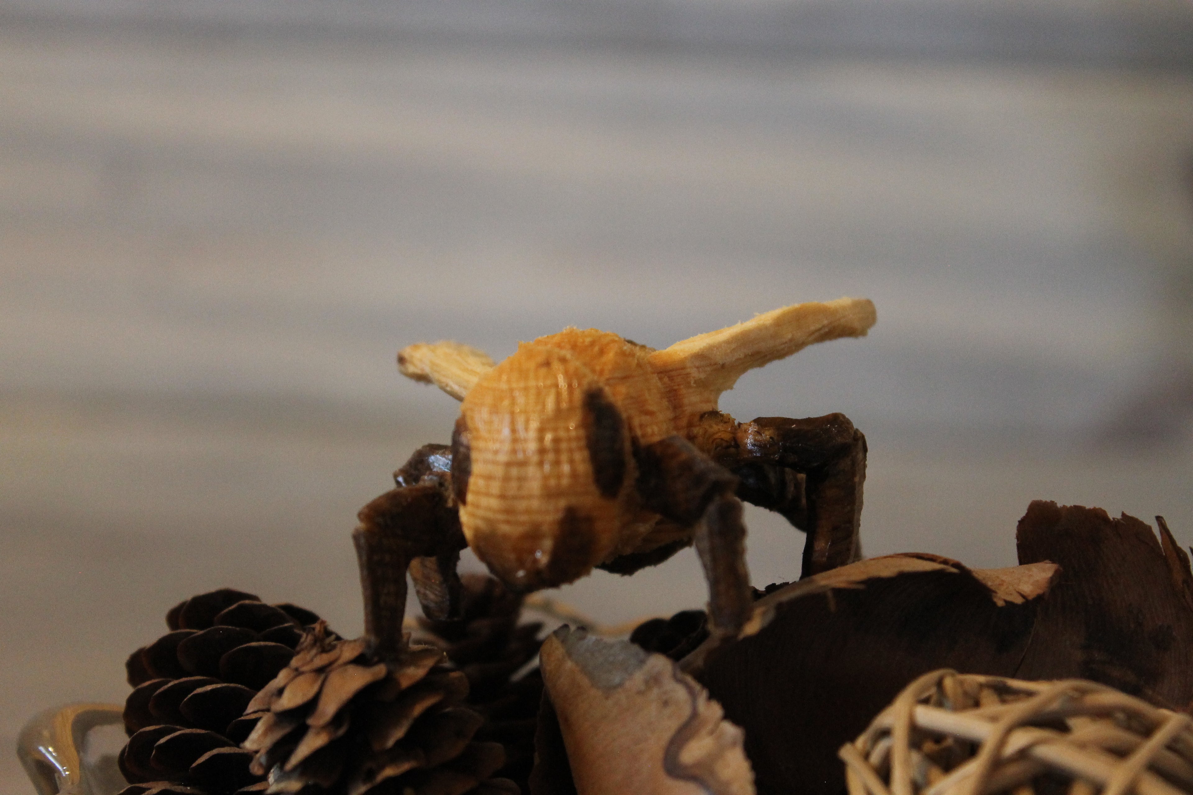 Hand Carved Wooden Bee