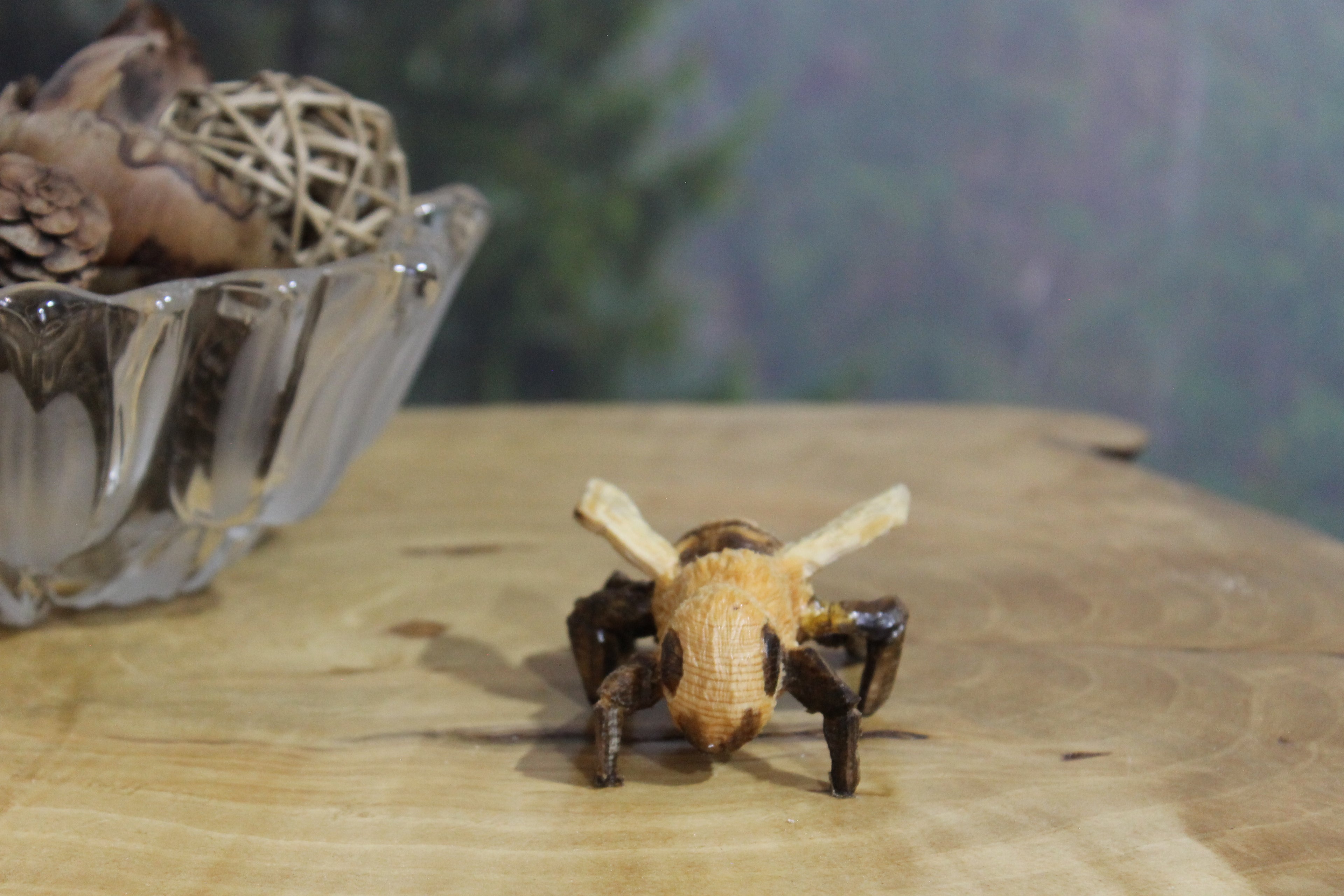 Hand Carved Wooden Bee
