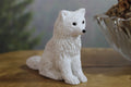 Hand Carved Wooden Arctic Fox Figurine