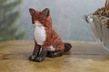 Hand Carved Wooden Fox Figurine
