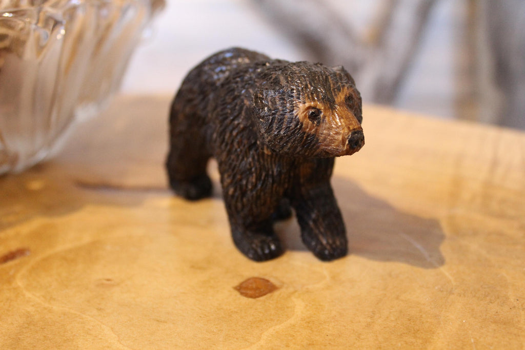 Hand Carved Wooden Walking Bear