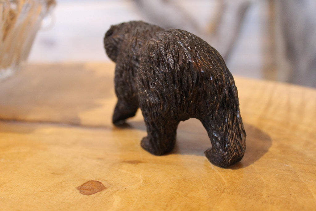 Hand Carved Wooden Walking Bear